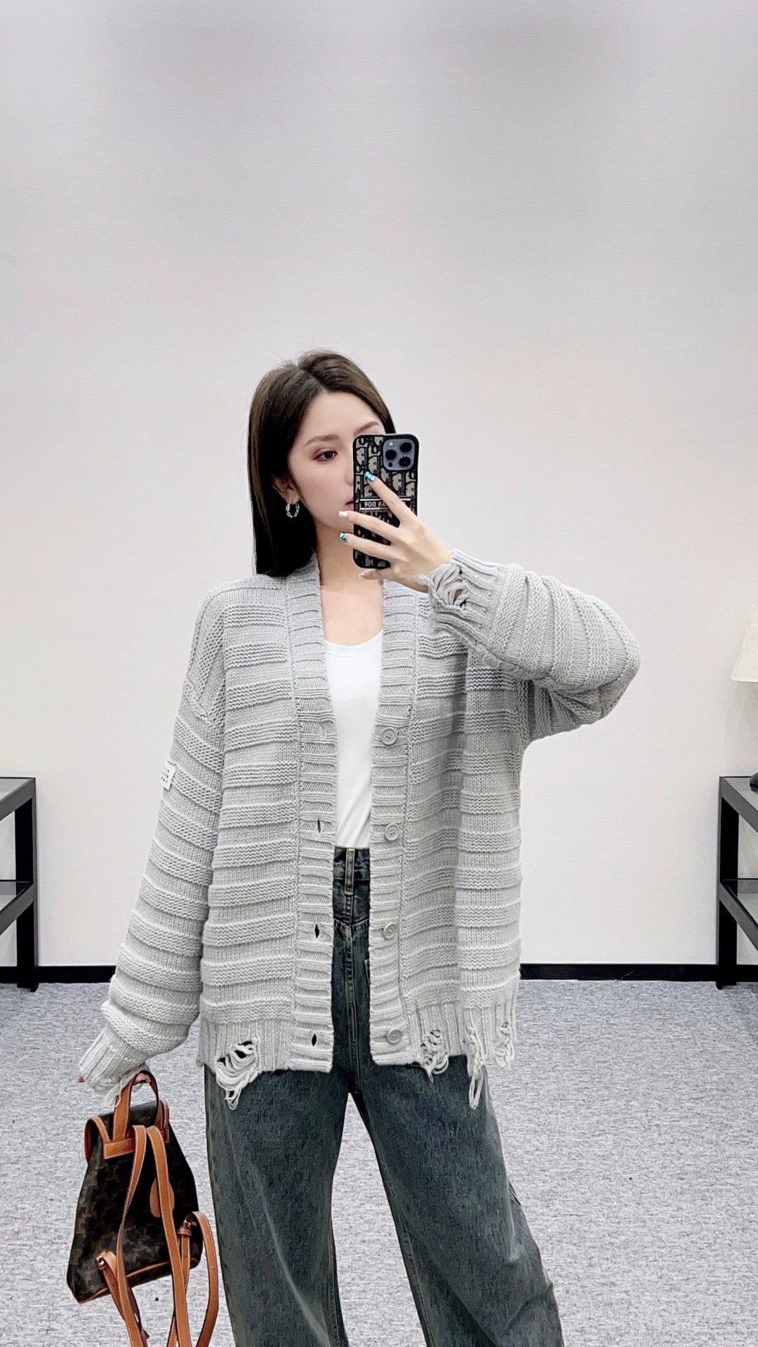 25fw Pit and hole pocket cardigan