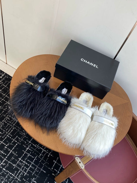 25fw Four Seasons Double C Hairy Slippers