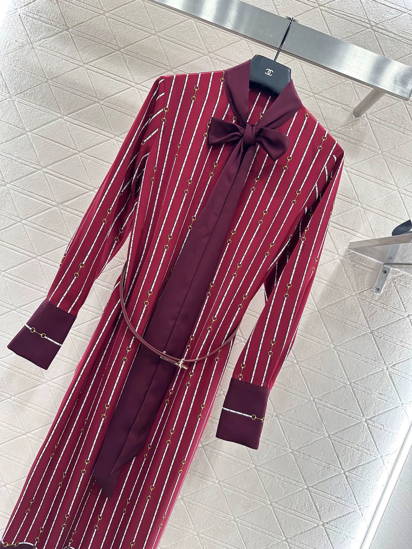 25fw Printed belt dress