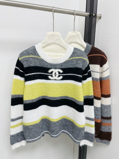 Contrasting striped sweater
