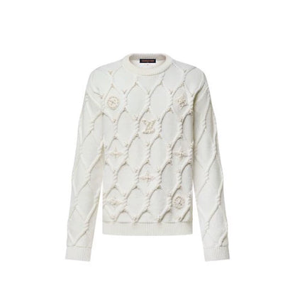 25fw Retro pearl pullover sweater