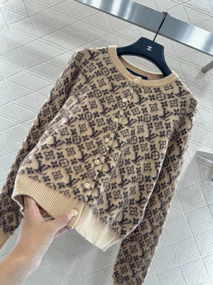 25fw JJacquard knitted cardigan