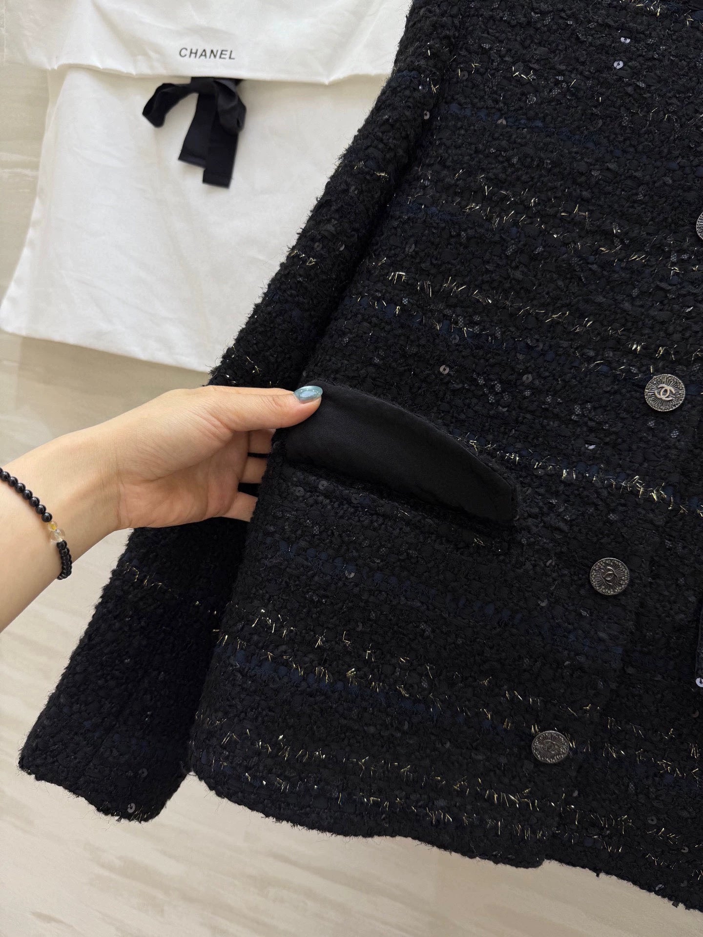 Knitted tweed jacket