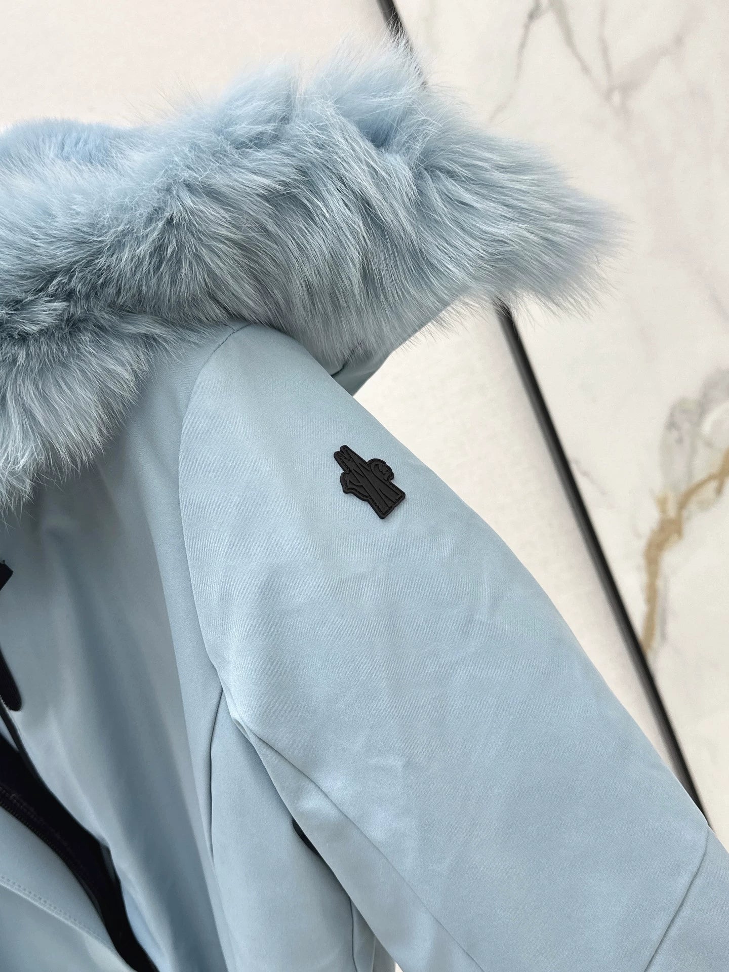 25fw Waist up big fur collar down ski jacket