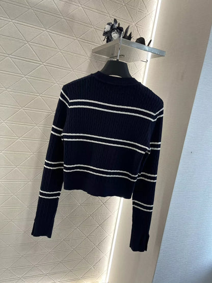 25fw Striped knitted top