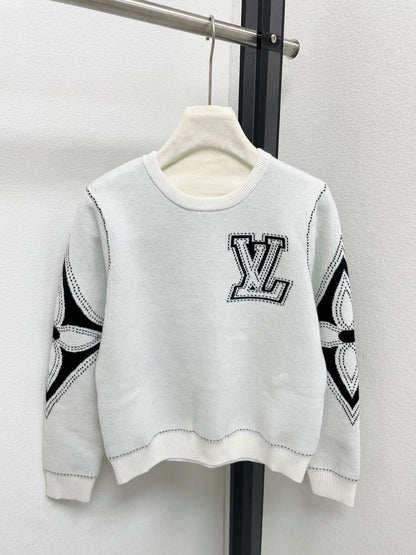 25fw Logo contrasting jacquard sweater