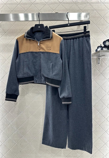 Wool color blocked letter set