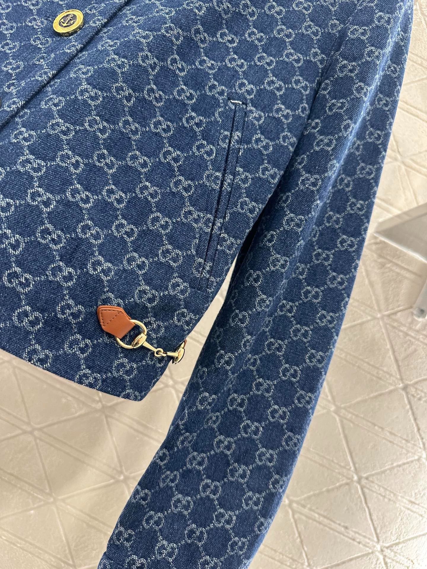 25fw Flip collar jacquard short jacket