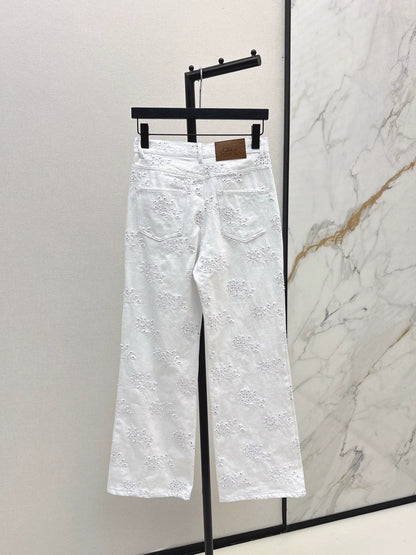 25fw Hollowed out embroidered jeans