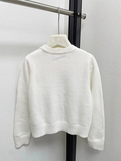 25fw Hollow letter pit striped sweater