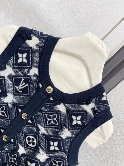 25fw Old flower knitted vest