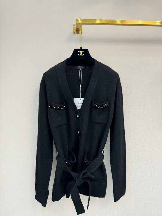 Black knitted cardigan