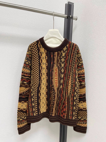 25fw Flower jacquard knitted sweater