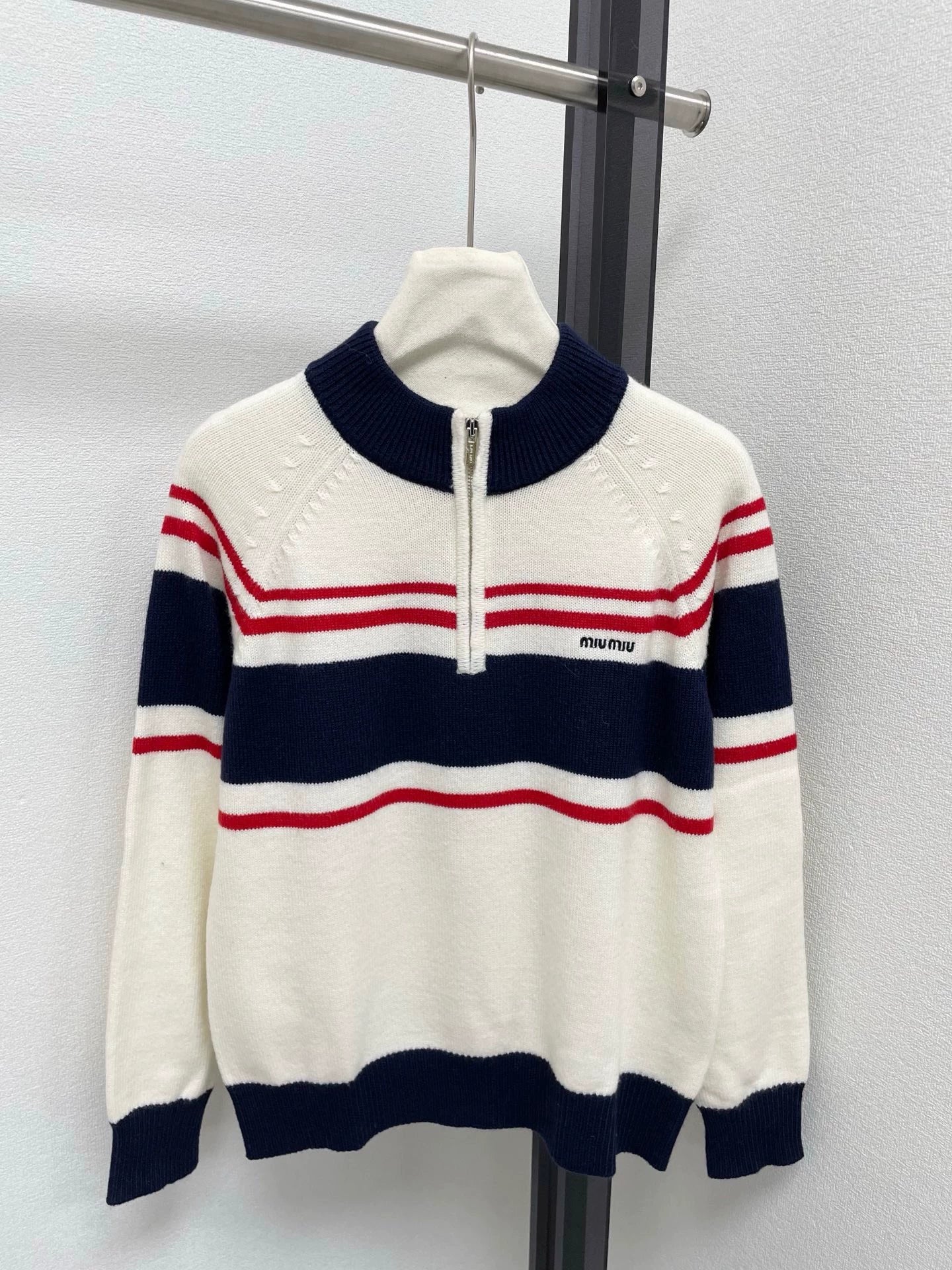 25fw Half zip knitted sweater