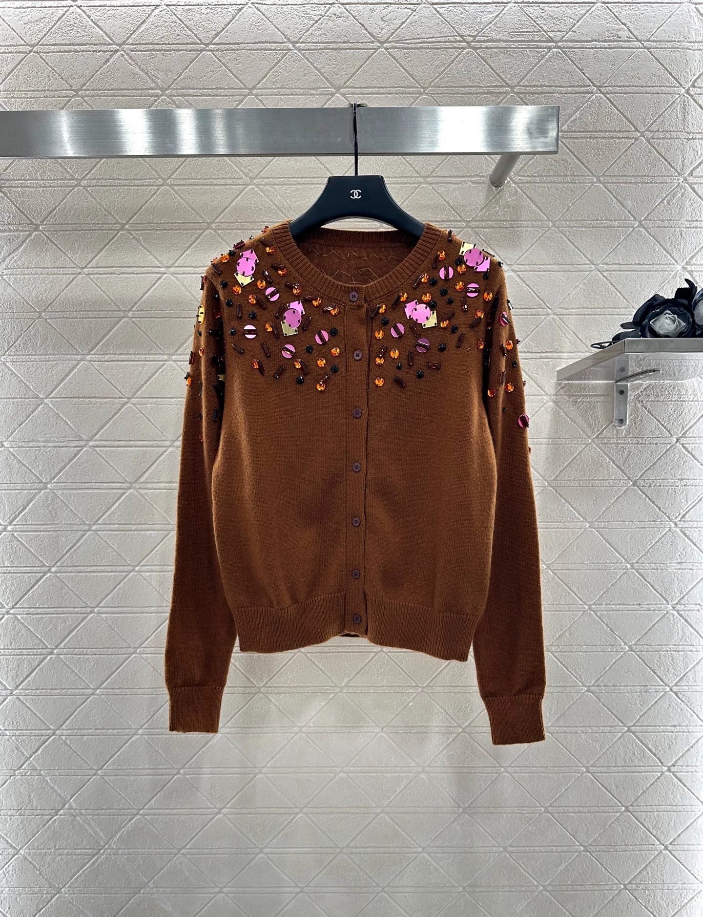 25fw Sequin studded cardigan