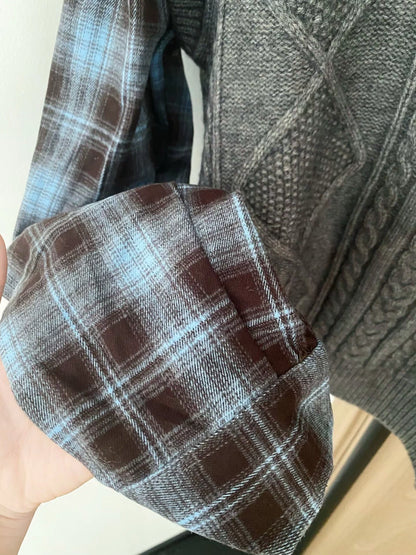 25fw Two tone long sleeved patchwork