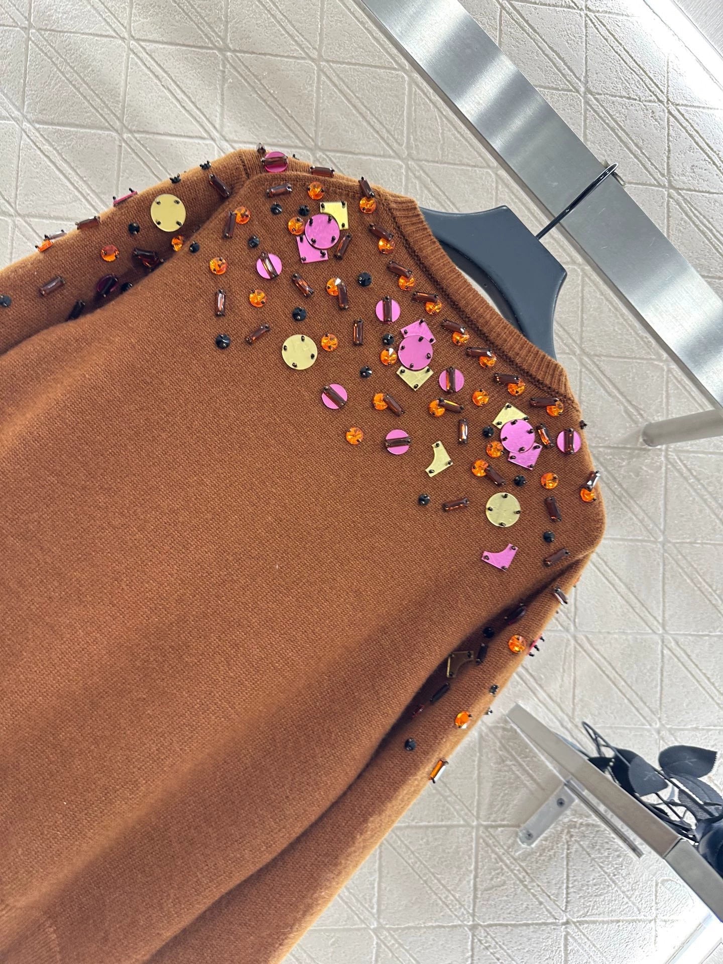 25fw Sequin studded cardigan