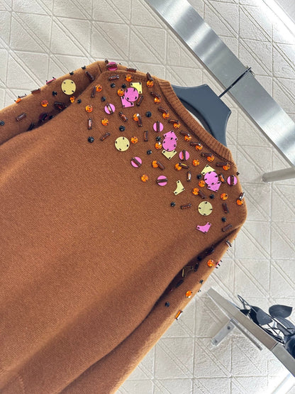 25fw Sequin studded cardigan