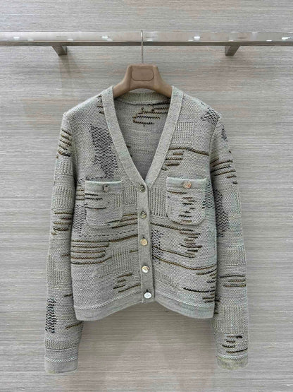 25fw Grey Knitted Cardigan