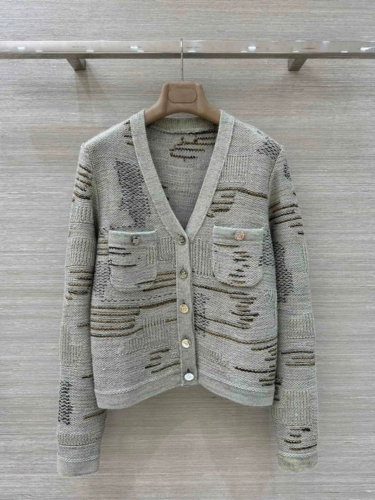 25fw Grey Knitted Cardigan