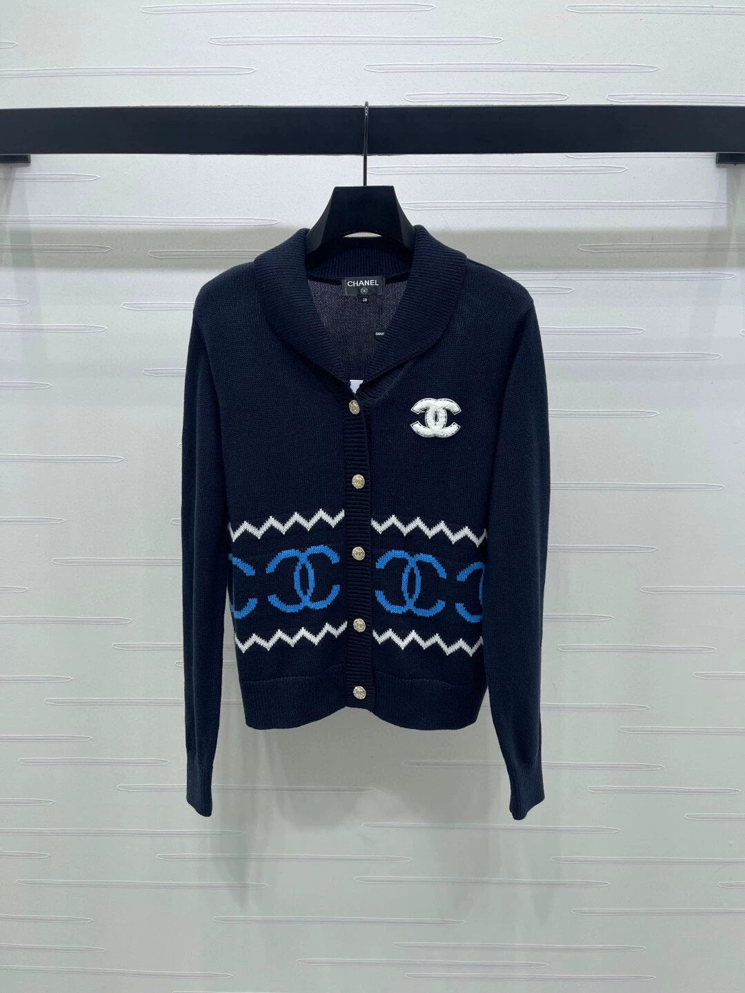 Collar Double C Knitted Cardigan