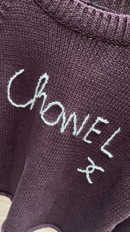25fw Embroidered coarse knitted sweater(vintage series)