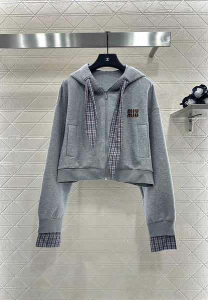 25fw Hooded jacket and short skirt set