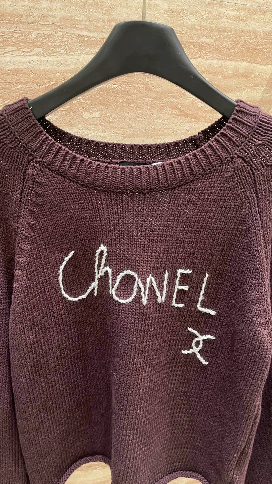 25fw Embroidered coarse knitted sweater(vintage series)