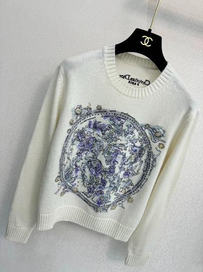 Velvet knitted sweater