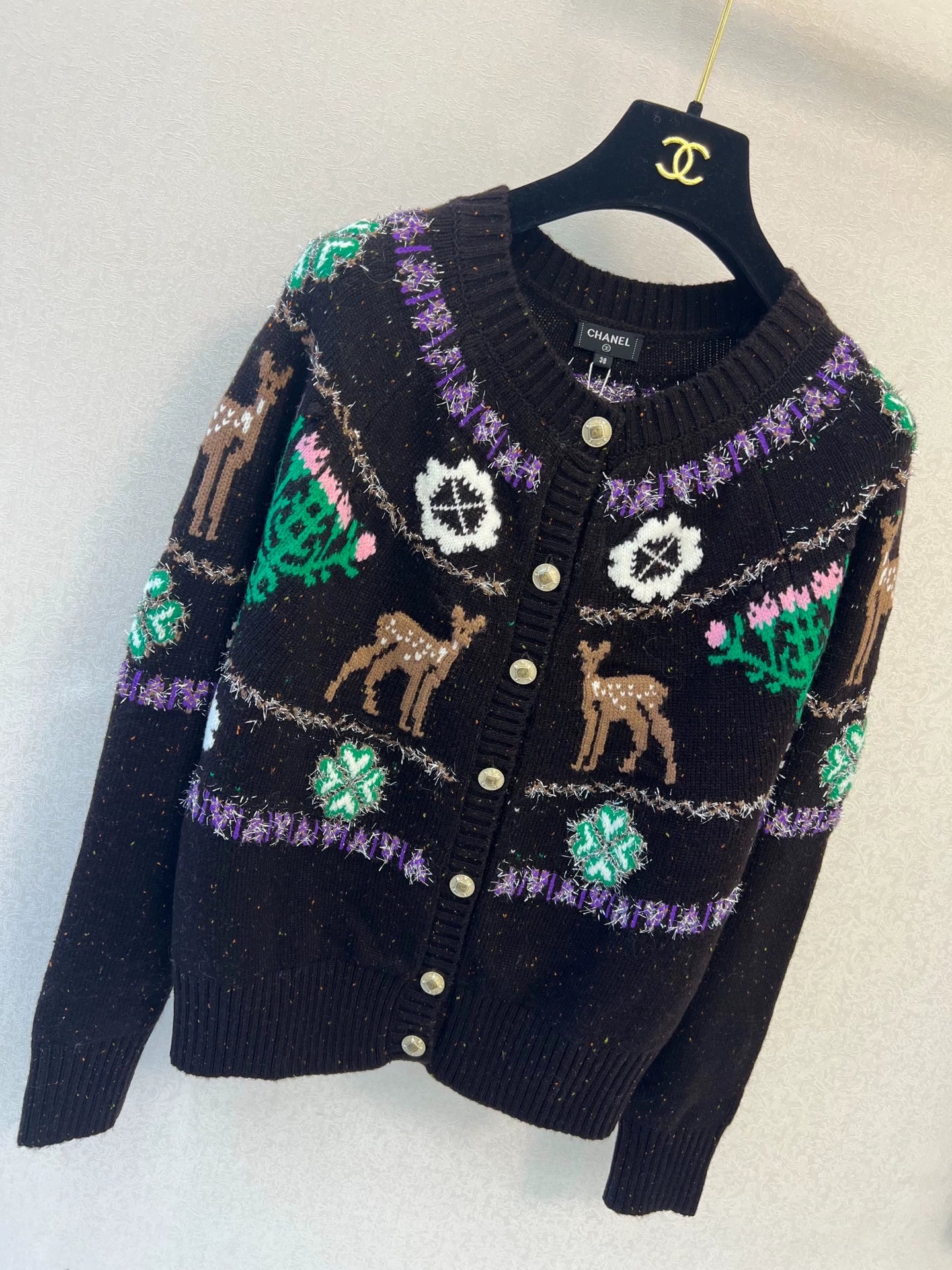 Deer knitted cardigan
