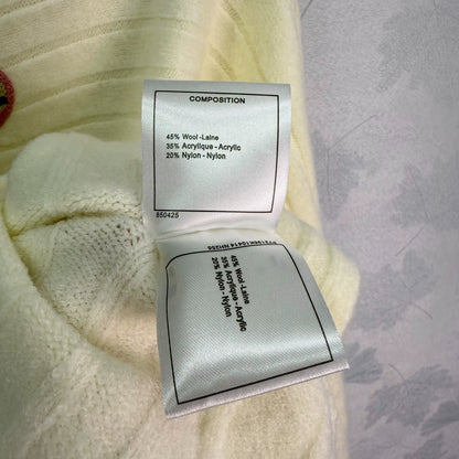 Striped logo round neck hairy long sleeved shirt