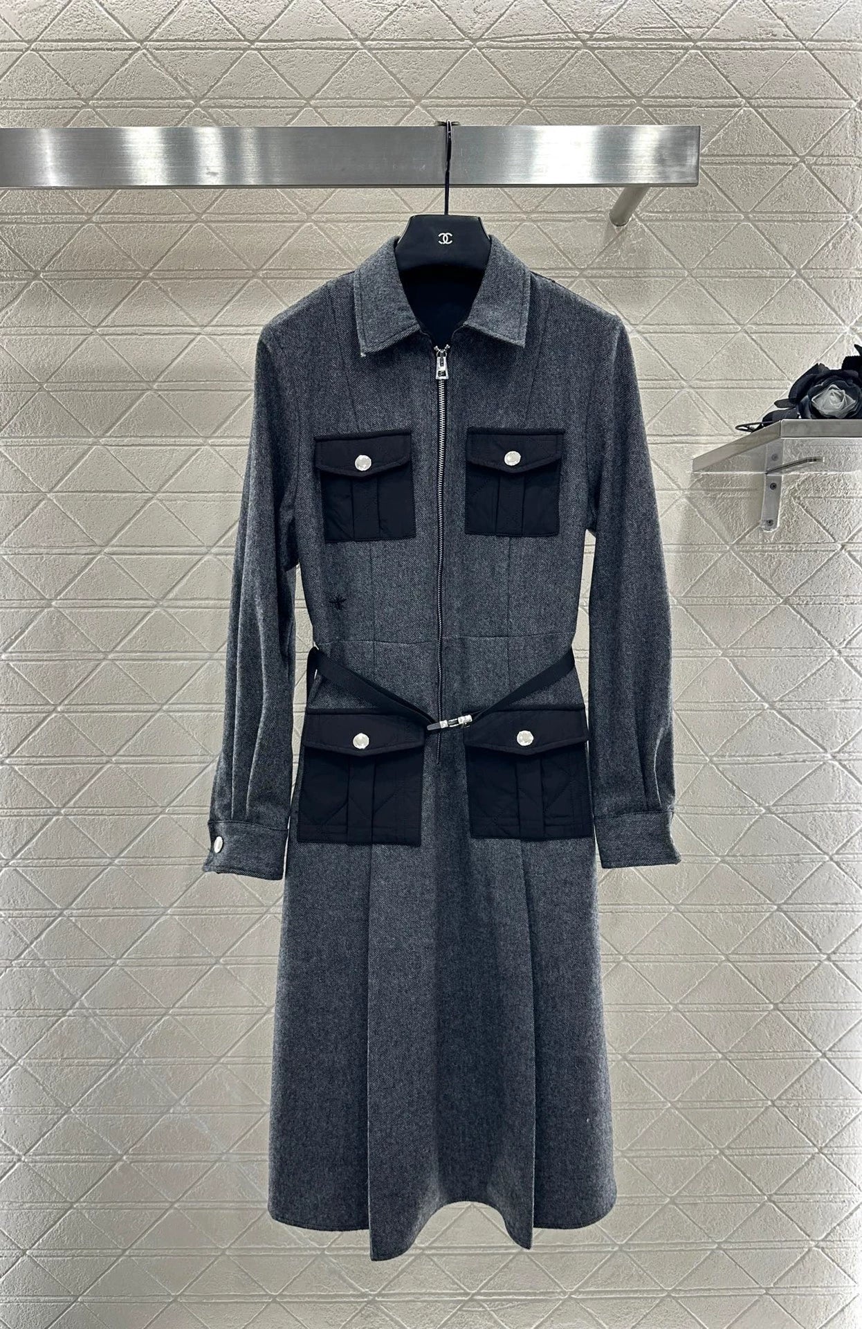 25fw Belt contrasting dress