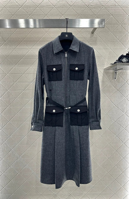 25fw Belt contrasting dress