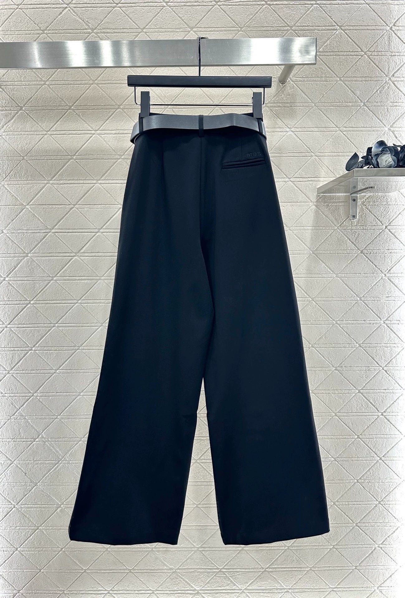25fw Letter belt wide leg pants