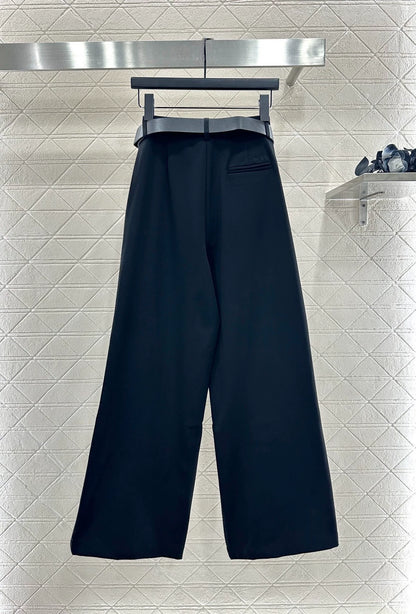 25fw Letter belt wide leg pants