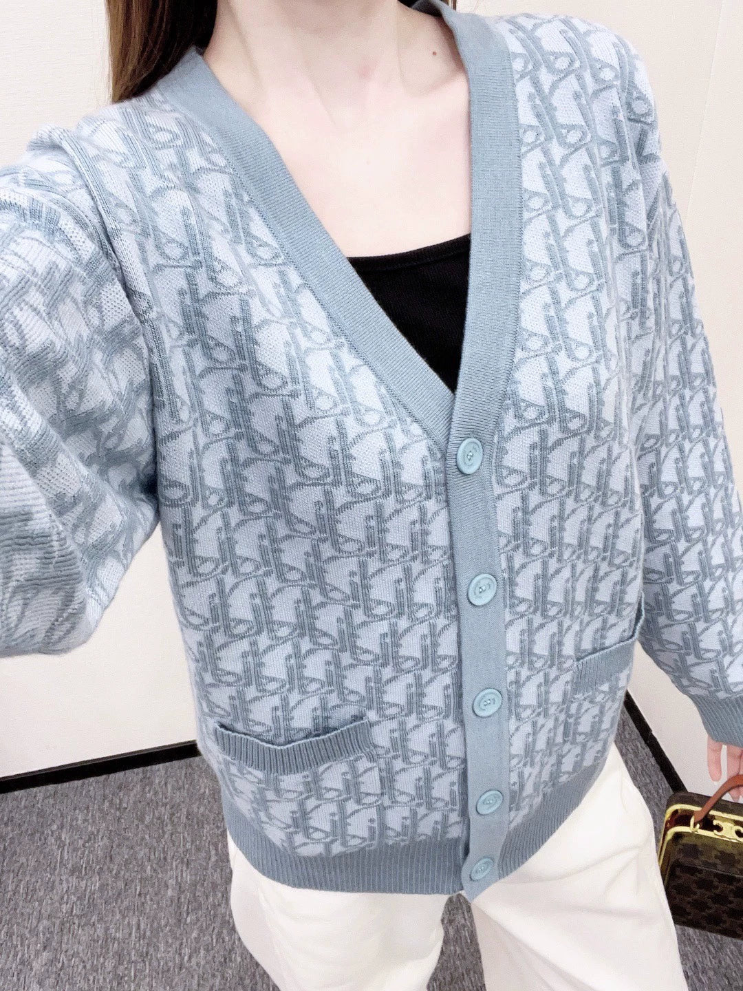25fw Jacquard knitted cardigan