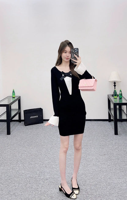 25fw 3D Butterfly Knot Camellia Knitted Skirt