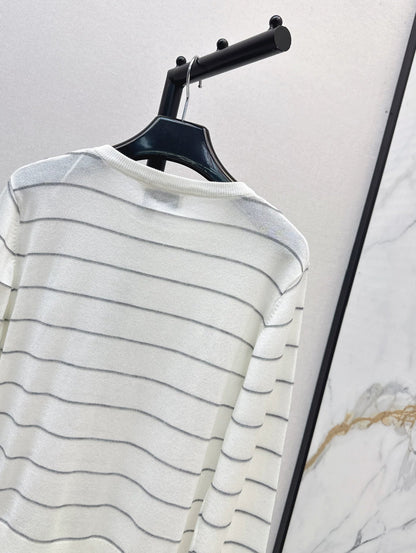 25fw Striped knitted cardigan