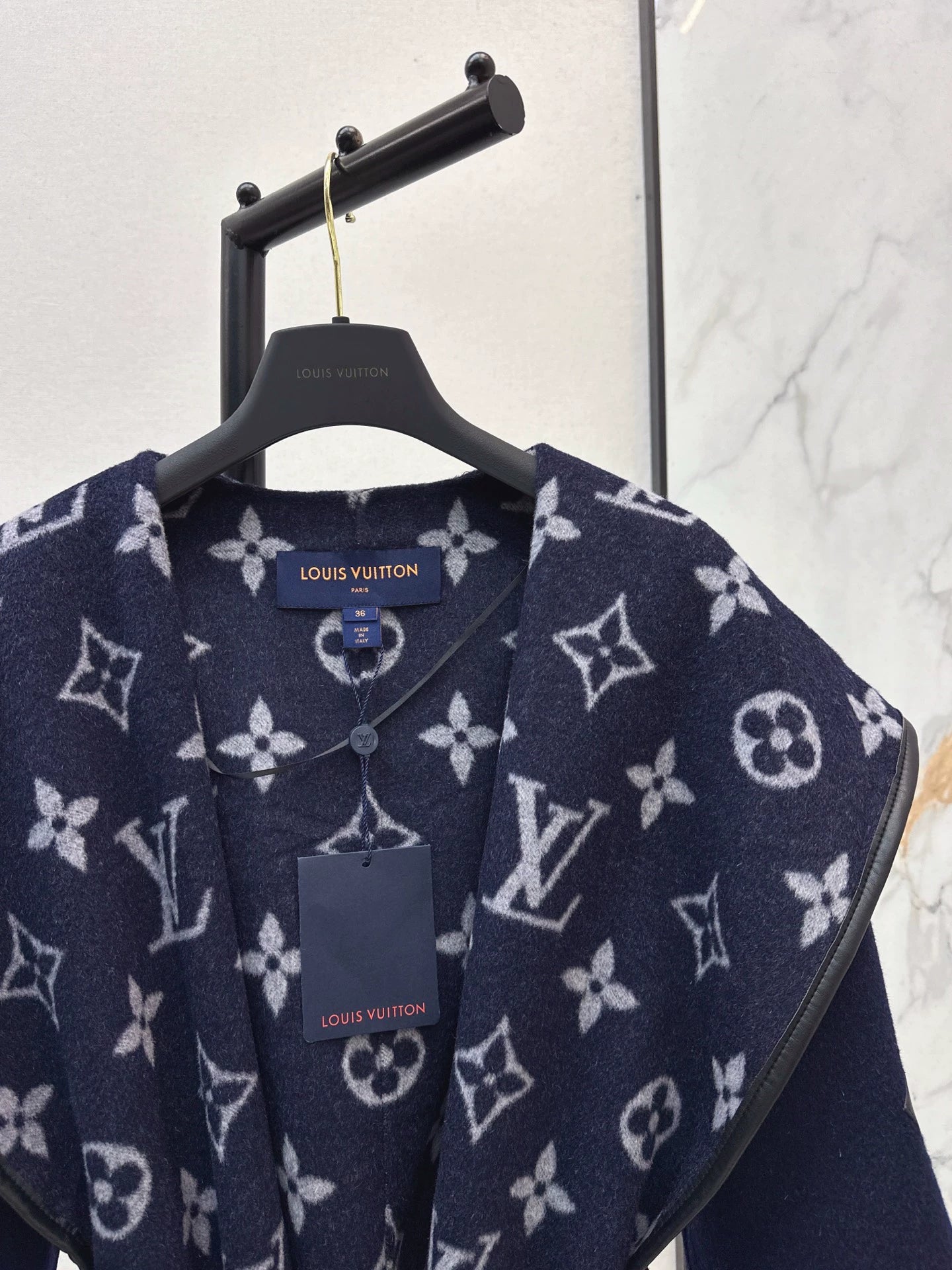 Double sided wearable classic wrap style long hooded coat