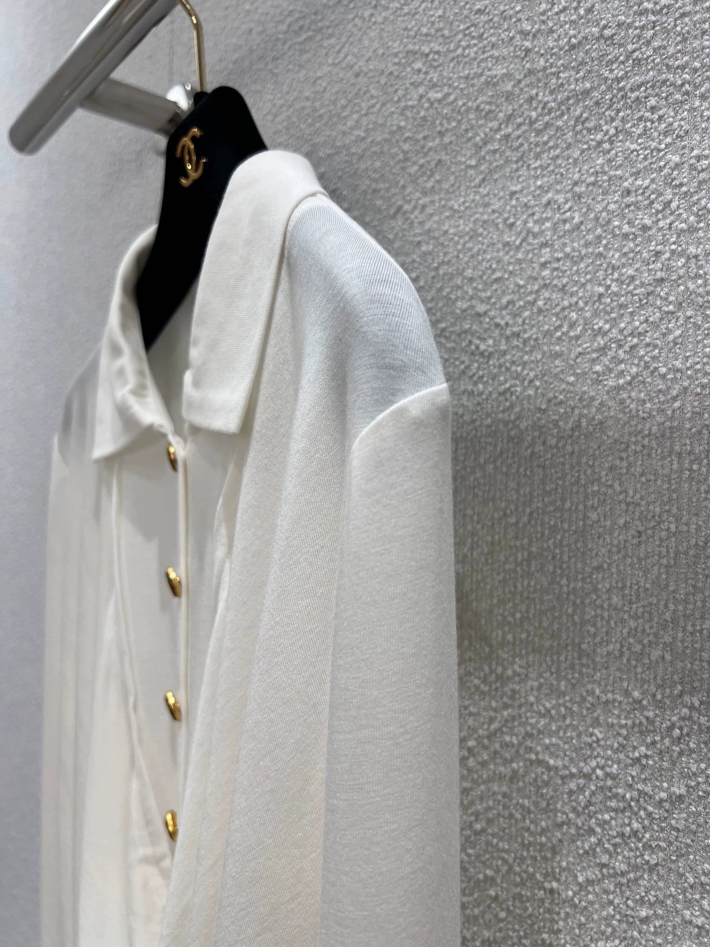 25fw Polo collar elastic long sleeved T-shirt