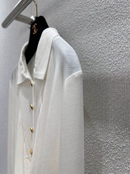 25fw Polo collar elastic long sleeved T-shirt