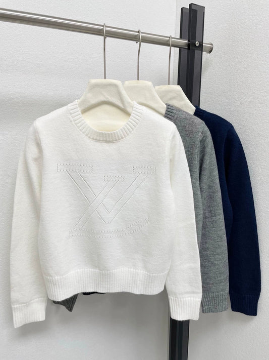 25fw Hollow letter pit striped sweater