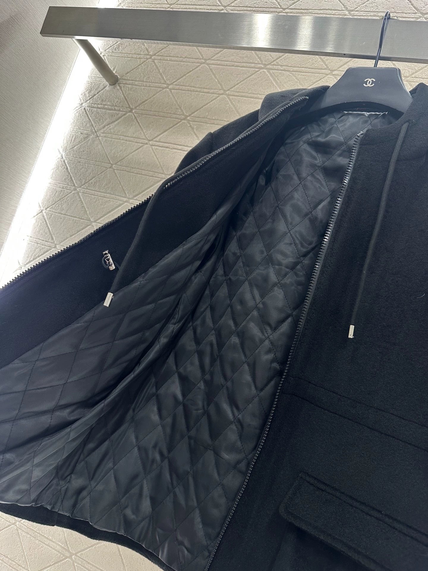 Hooded Drawstring Cotton Jacket