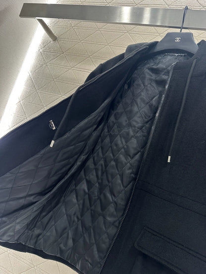 Hooded Drawstring Cotton Jacket