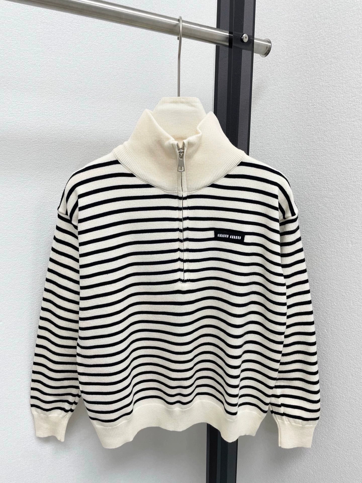 25fw Striped Half Zipper POLO