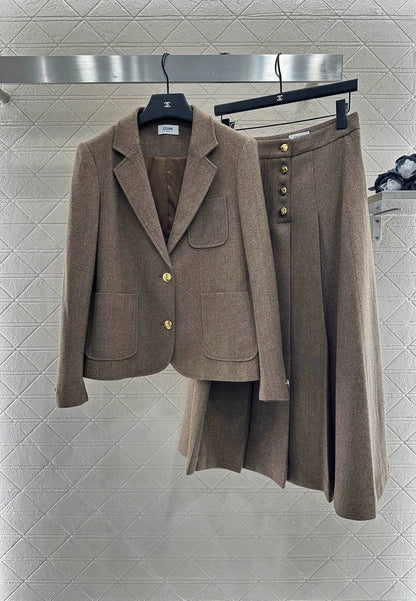 25fw Blazer and midi pleated skirt set