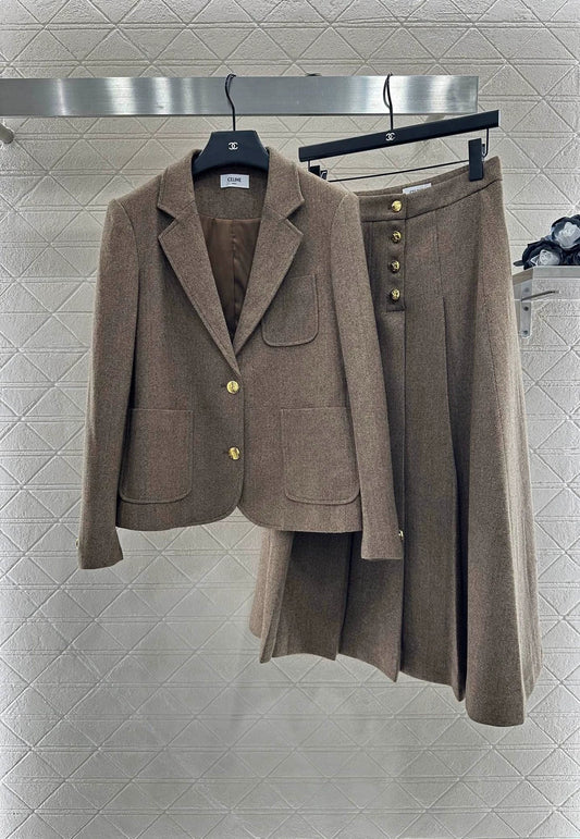 25fw Blazer and midi pleated skirt set