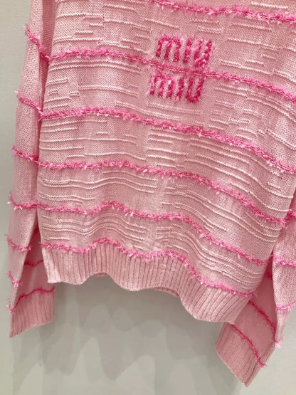 25fw Striped knitted cardigan