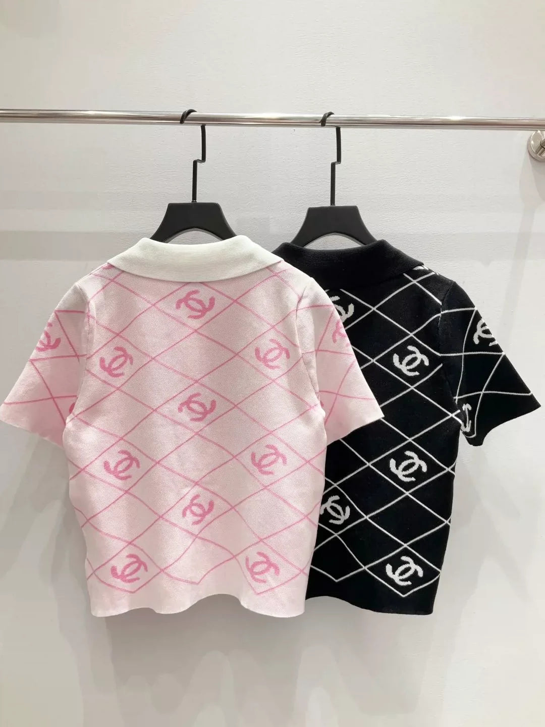 25fw Collar knit short sleeved shirt