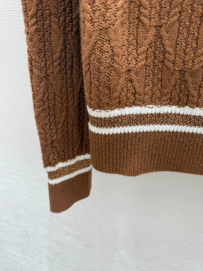 25fw Navy collar knitted sweater